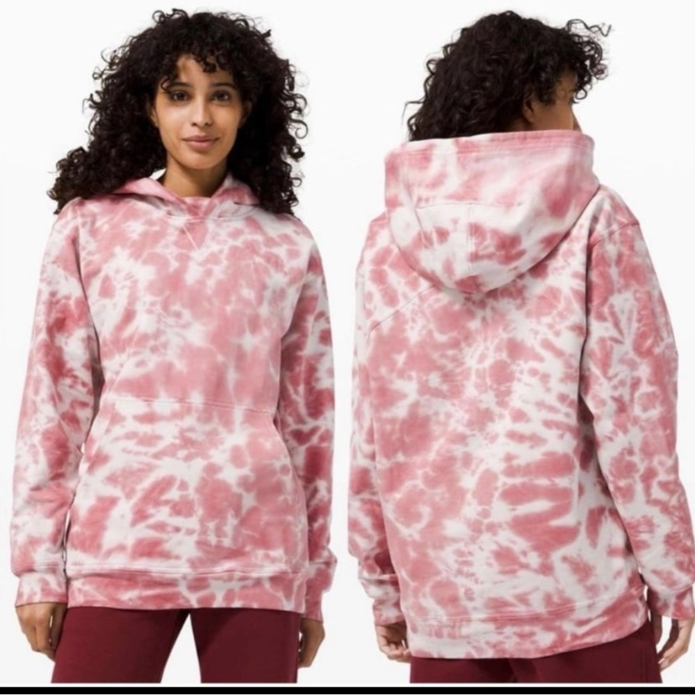 LuluLemonTie-Dye Hoodie in Pink and Cream
